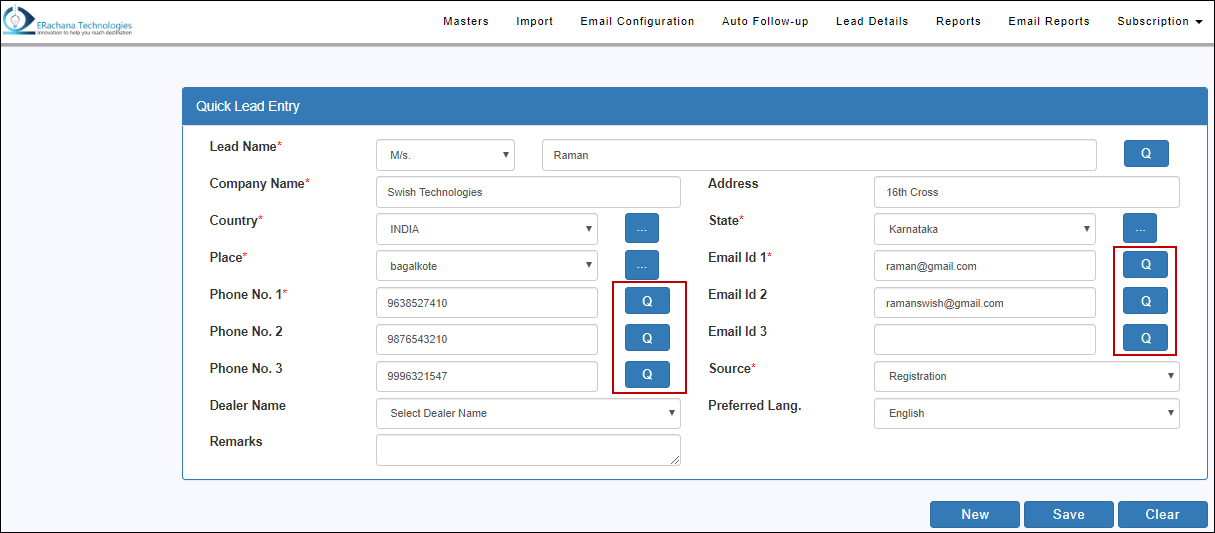 Help | Quick Lead Entry -Best Practice for Lead Management