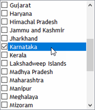 Select State to Search in GST Billing Software