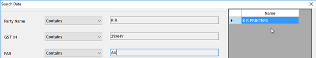 Search by Option in GST Billing Software