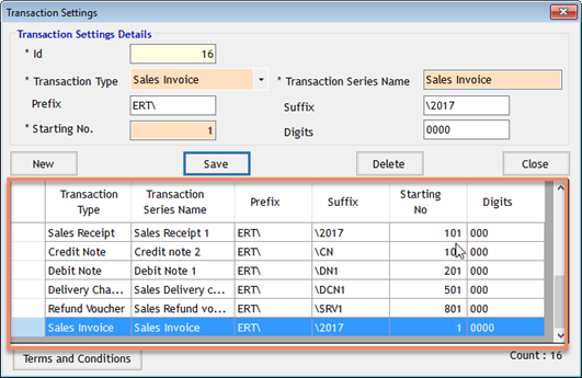 View the Created Series in GST Billing Software