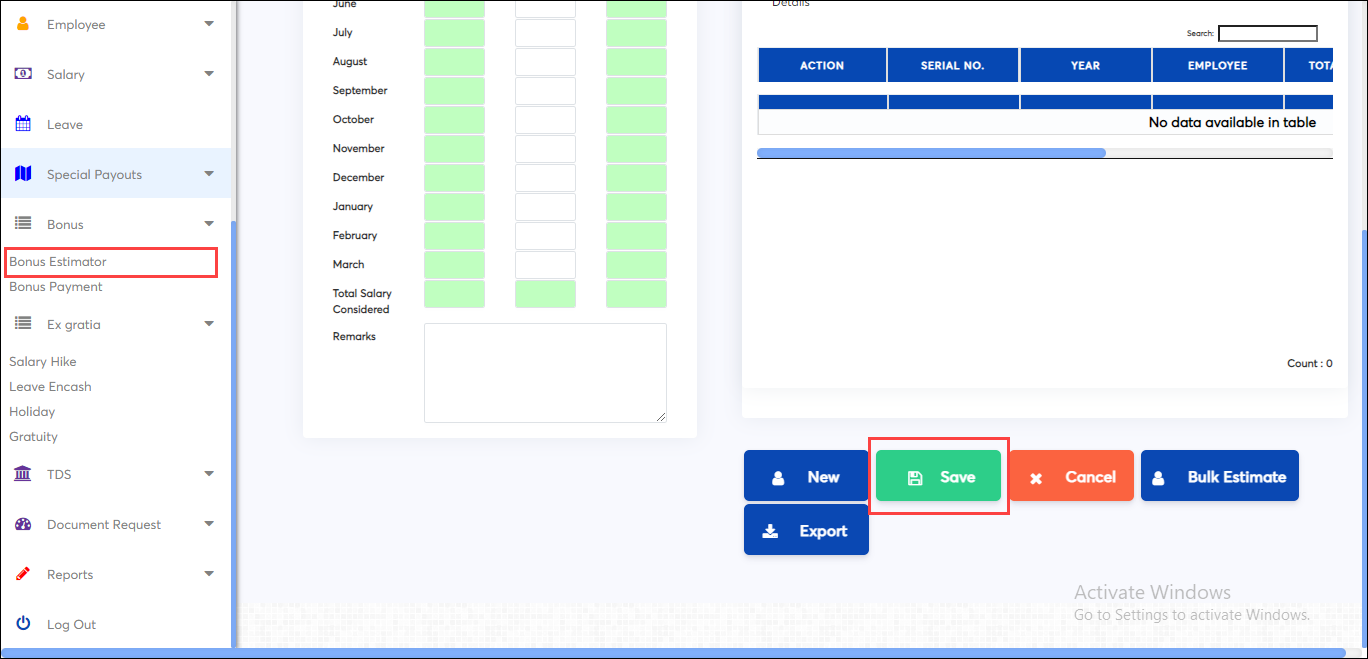 Save special payouts in online payroll software