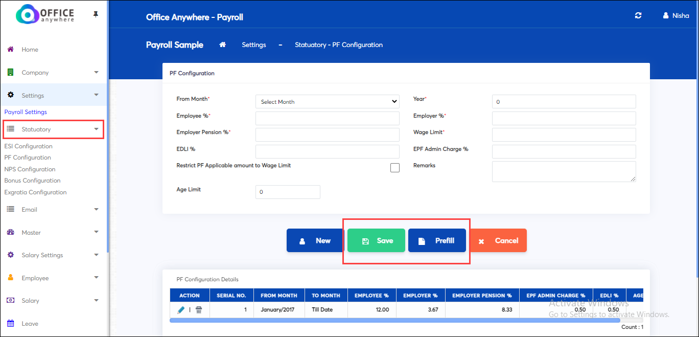 Auto populate the latest rates in payroll settings