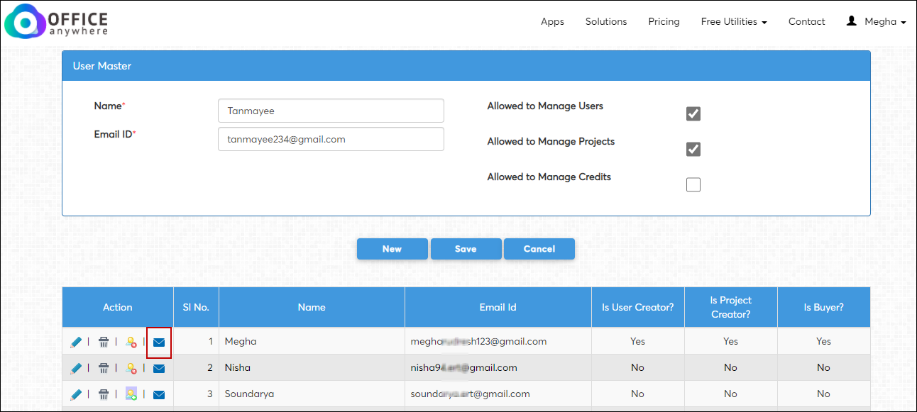 Send registration mail in User management and permission screen