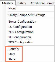 Country Master in Payroll