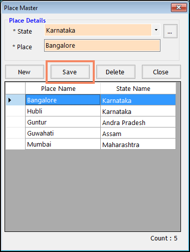 Save State Master in Payroll