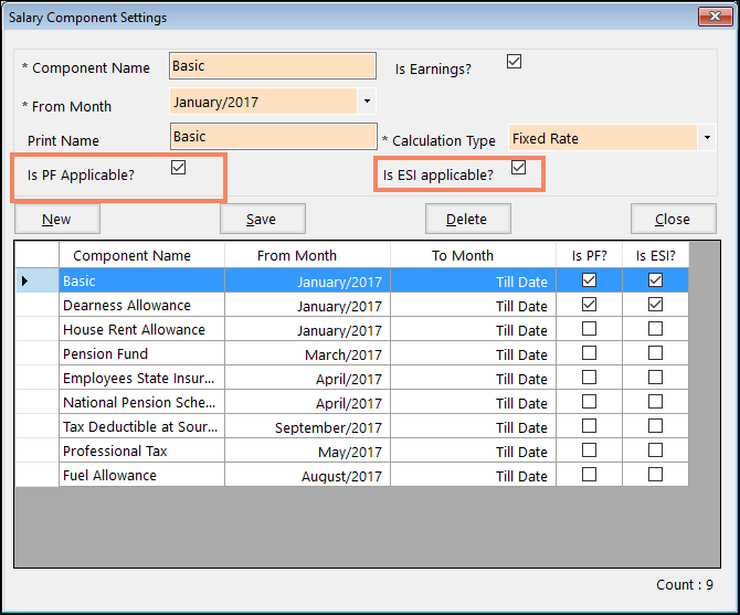 PF and ESI Applicable Checkbox in Payroll