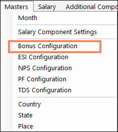 Configure Bonus in Payroll