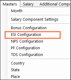 Configure ESI in Payroll