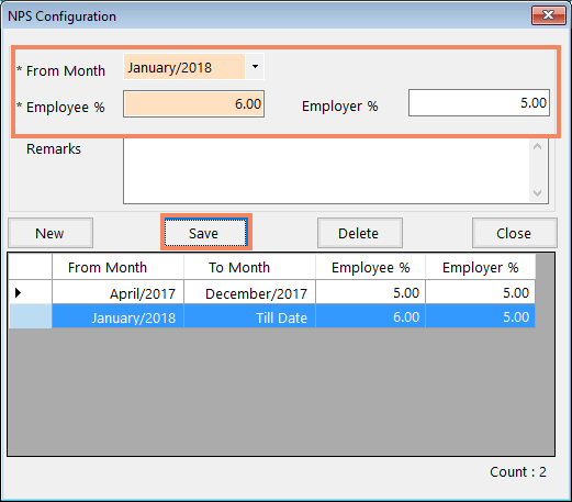 Configure NPS Percentage in Payroll