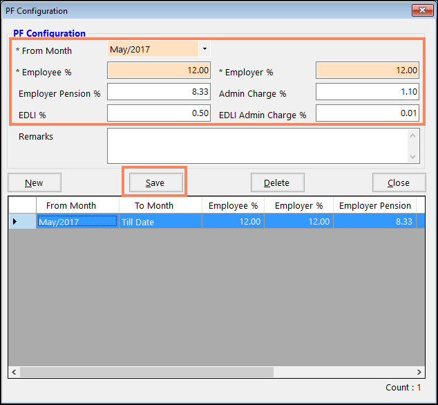 PF Configuration in Payroll