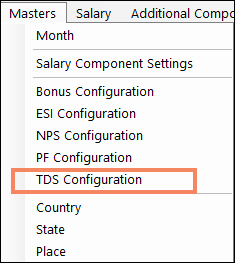TDS Configuration in Payroll