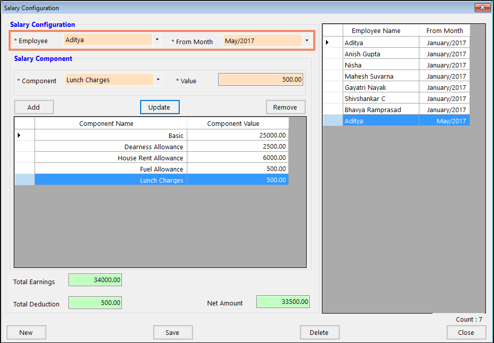Update Salary Configuration in Payroll