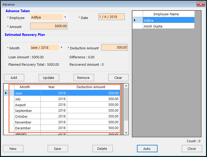 View Generated Instalments in Payroll
